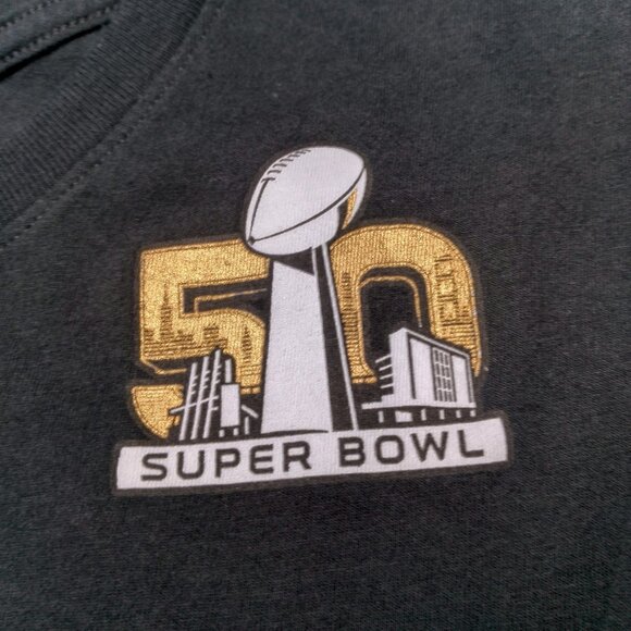 Carolina Panthers Cam Newton Shirt XXL Nike Tee Black NFL Super Bowl 50 #1 - Picture 9 of 11